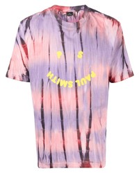 T-shirt girocollo effetto tie-dye viola chiaro di PS Paul Smith