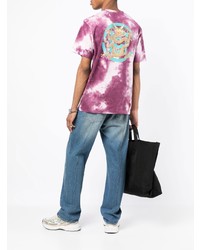 T-shirt girocollo effetto tie-dye viola melanzana di Clot