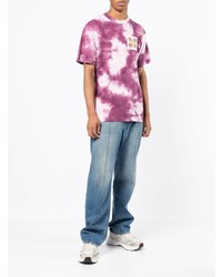T-shirt girocollo effetto tie-dye viola melanzana di Clot