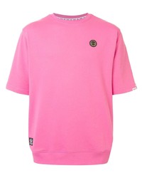 T-shirt girocollo fucsia di AAPE BY A BATHING APE