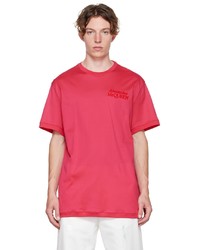 T-shirt girocollo fucsia di Alexander McQueen