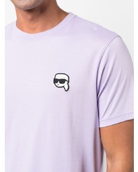 T-shirt girocollo fucsia di Karl Lagerfeld