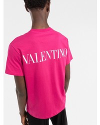 T-shirt girocollo fucsia di Valentino