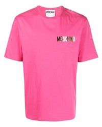 T-shirt girocollo fucsia di Moschino
