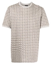 T-shirt girocollo geometrica beige di Giorgio Armani