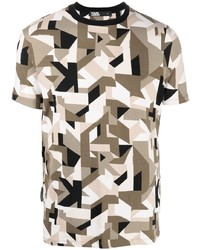 T-shirt girocollo geometrica beige di Karl Lagerfeld