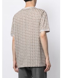 T-shirt girocollo geometrica beige di Giorgio Armani