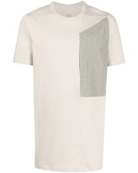 T-shirt girocollo geometrica beige di Rick Owens