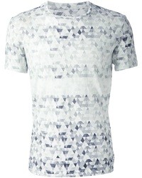 T-shirt girocollo geometrica bianca