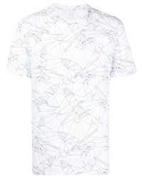 T-shirt girocollo geometrica bianca di Armani Exchange