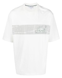 T-shirt girocollo geometrica bianca di Lacoste