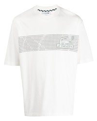 T-shirt girocollo geometrica bianca di Lacoste