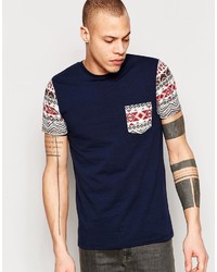T-shirt girocollo geometrica blu scuro di Asos