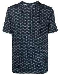 T-shirt girocollo geometrica blu scuro di Emporio Armani