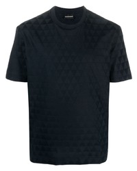 T-shirt girocollo geometrica blu scuro di Emporio Armani