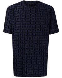 T-shirt girocollo geometrica blu scuro di Giorgio Armani
