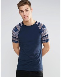 T-shirt girocollo geometrica blu di Asos