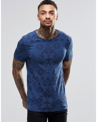 T-shirt girocollo geometrica blu di Asos