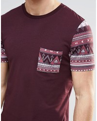 T-shirt girocollo geometrica bordeaux di Asos