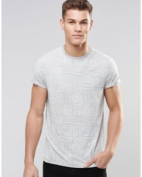 T-shirt girocollo geometrica grigia di Asos