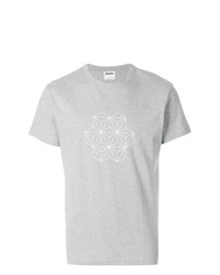 T-shirt girocollo geometrica grigia di Jijibaba