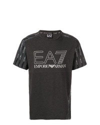 T-shirt girocollo geometrica grigio scuro di Ea7 Emporio Armani