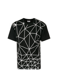 T-shirt girocollo geometrica nera e bianca di Comme Des Garcons Homme Plus