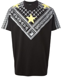 T-shirt girocollo geometrica nera e bianca di Givenchy