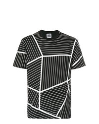 T-shirt girocollo geometrica nera e bianca di Les Hommes Urban