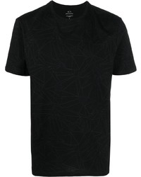 T-shirt girocollo geometrica nera di Armani Exchange