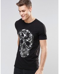 T-shirt girocollo geometrica nera di Asos