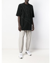 T-shirt girocollo geometrica nera di Rick Owens