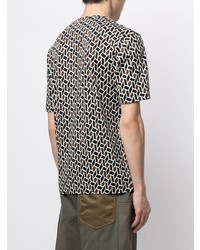 T-shirt girocollo geometrica nera di D'urban