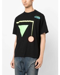 T-shirt girocollo geometrica nera di Undercover