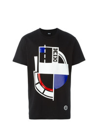 T-shirt girocollo geometrica nera di Ktz