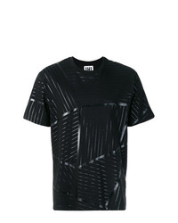T-shirt girocollo geometrica nera di Les Hommes Urban