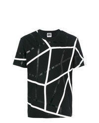T-shirt girocollo geometrica nera di Les Hommes Urban