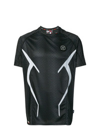 T-shirt girocollo geometrica nera di Plein Sport