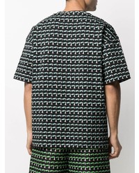 T-shirt girocollo geometrica nera di Christian Wijnants