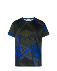 T-shirt girocollo geometrica nera di Versace Jeans