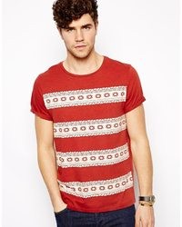 T-shirt girocollo geometrica rossa di Asos