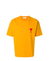 T-shirt girocollo gialla di AMI Alexandre Mattiussi