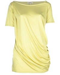 T-shirt girocollo gialla di Anne Valerie Hash