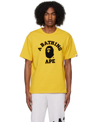 T-shirt girocollo gialla di BAPE
