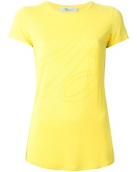 T-shirt girocollo gialla di Blumarine