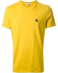 T-shirt girocollo gialla di Burberry