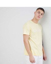 T-shirt girocollo gialla di Calvin Klein
