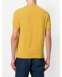 T-shirt girocollo gialla di Roberto Collina