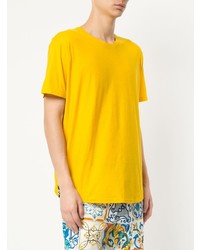 T-shirt girocollo gialla di Dolce & Gabbana