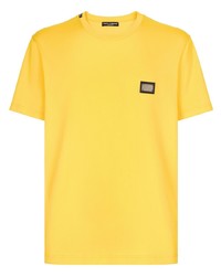 T-shirt girocollo gialla di Dolce & Gabbana